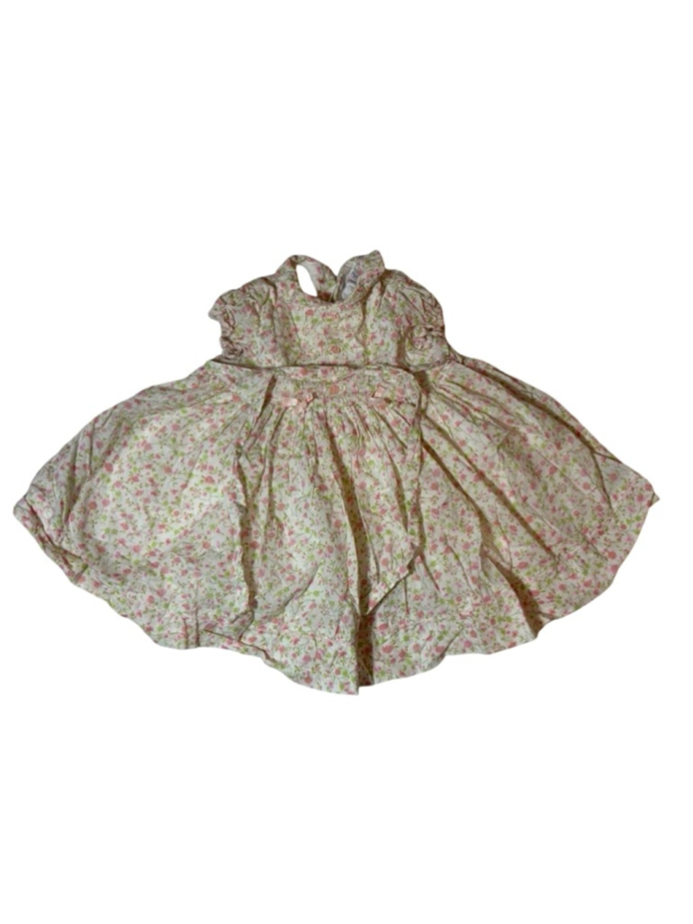 Piper & Posie Baby Floral Dress 9M Cottagecore Pink Green Ruffle